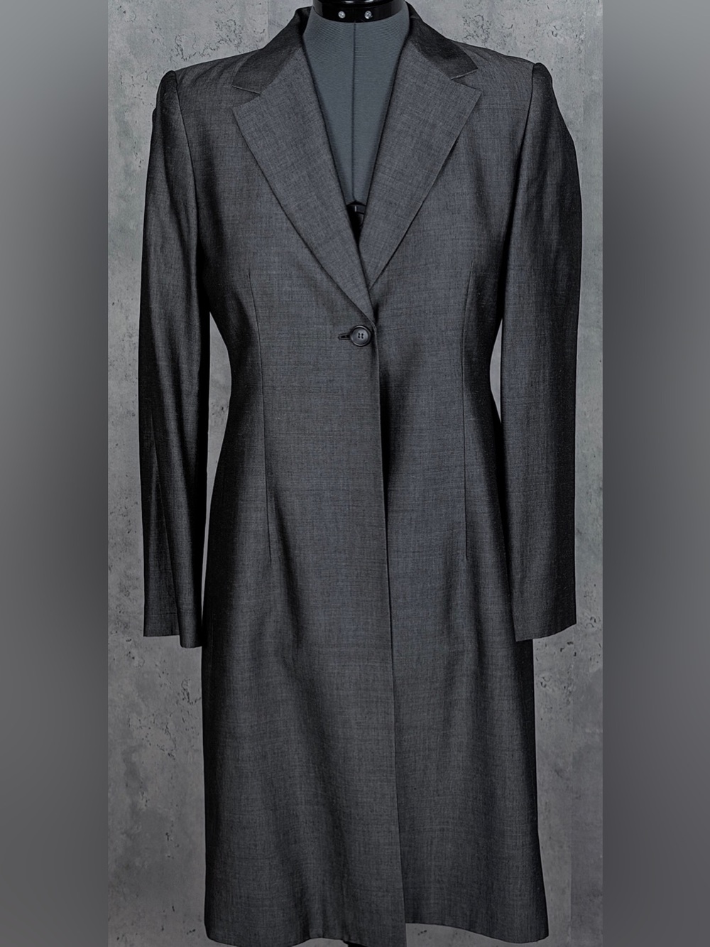 INC International Concepts Grey Longline Midi Dress Coat Blazer Jacket Women 4